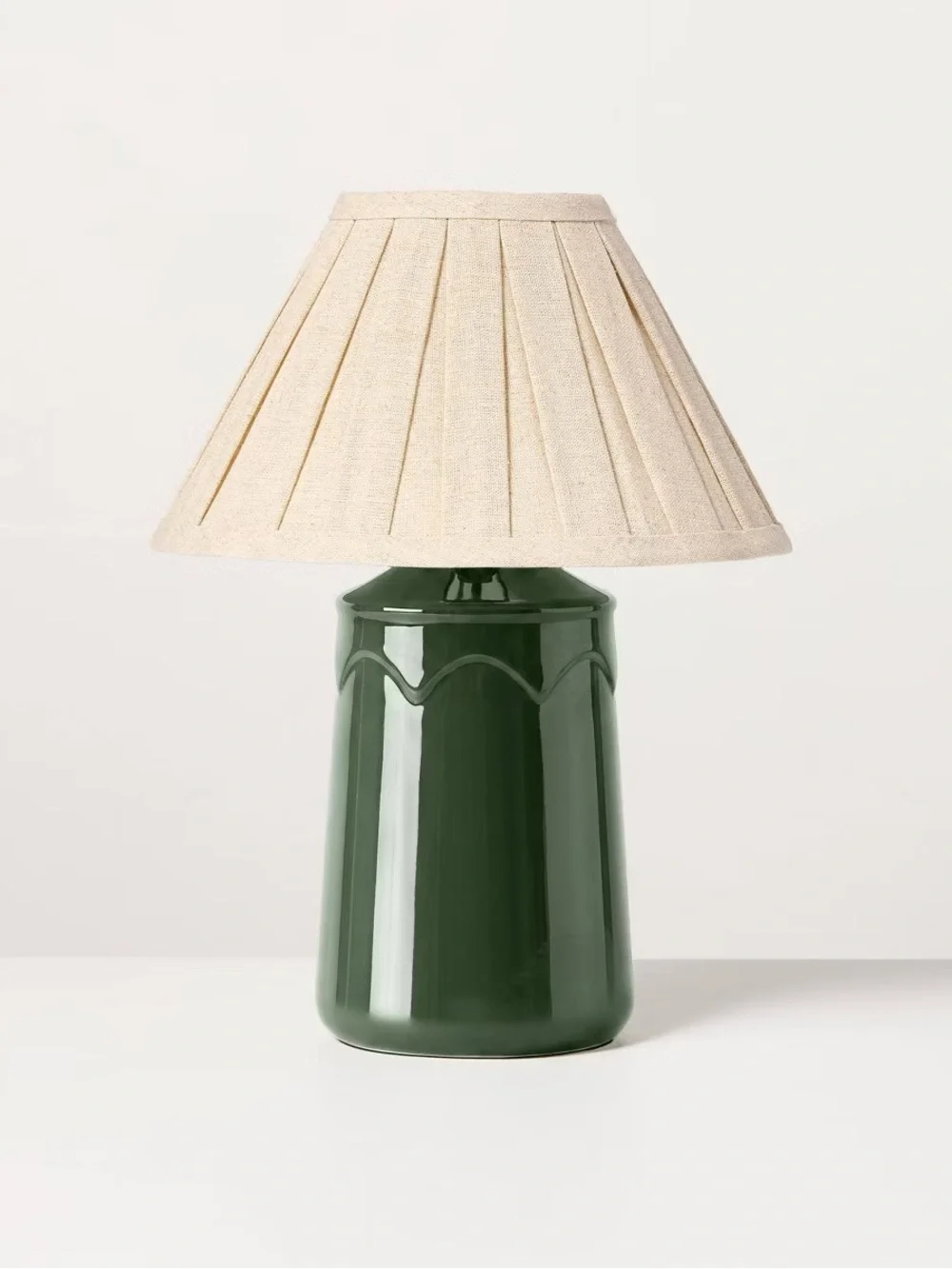New / -Green Ceramic Table Lamp with Pleated Shade - Hearth & Hand™ with Magnoli